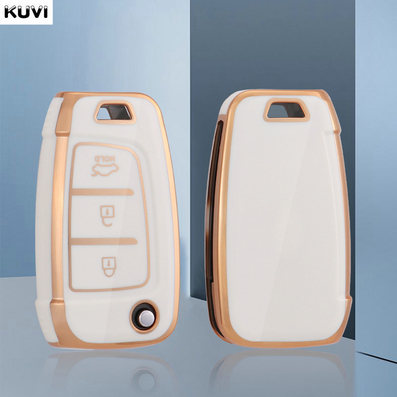 TPU automobilio sulankstomo rakto dėklo dangtelio dangtelio maišelio apvalkalo apsauga, skirta Hyundai Tucson Kona Azera Solaris 2 Elantra i30 i35 i40 priedams