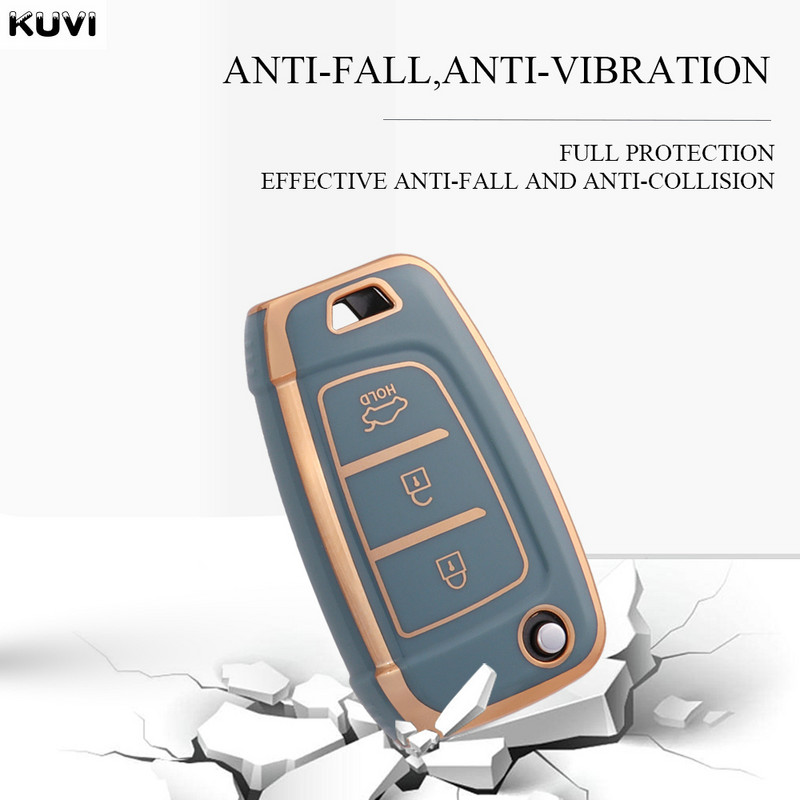 TPU automobilio sulankstomo rakto dėklo dangtelio dangtelio maišelio apvalkalo apsauga, skirta Hyundai Tucson Kona Azera Solaris 2 Elantra i30 i35 i40 priedams