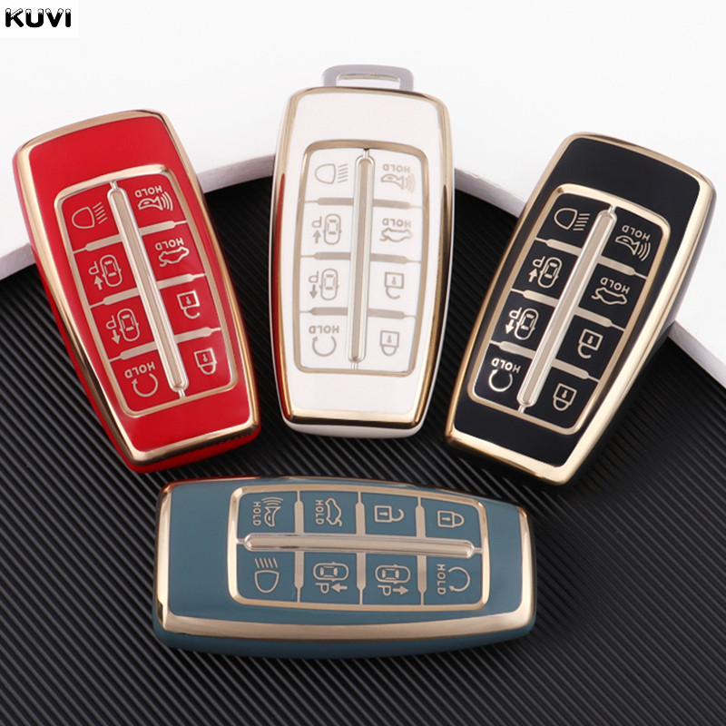 Naujas mados TPU automobilio raktų dėklo dangtelio dangtelio dėklas, skirtas Hyundai Genesis GV70 GV80 GV90 2020 2021 2022 raktų pakabuko priedams