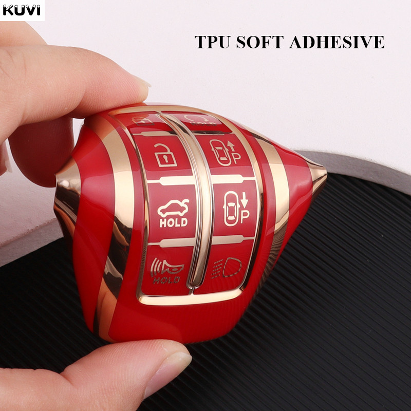 Naujas mados TPU automobilio raktų dėklo dangtelio dangtelio dėklas, skirtas Hyundai Genesis GV70 GV80 GV90 2020 2021 2022 raktų pakabuko priedams