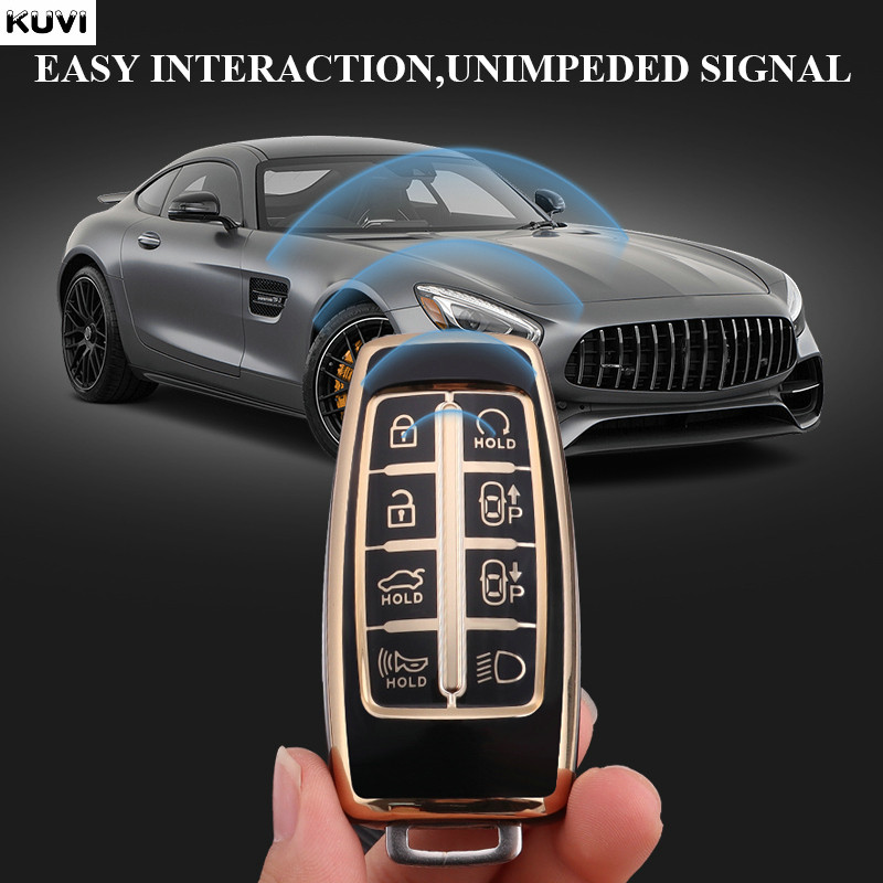 Naujas mados TPU automobilio raktų dėklo dangtelio dangtelio dėklas, skirtas Hyundai Genesis GV70 GV80 GV90 2020 2021 2022 raktų pakabuko priedams