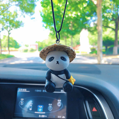 Jauki Anime Panda Automašīnas Salona Apdare Auto Informācijas Paneļa Atpakaļskata Spoguļa Dekorācijas Ornamenta Kulons Automašīnas Piederumiem Salons