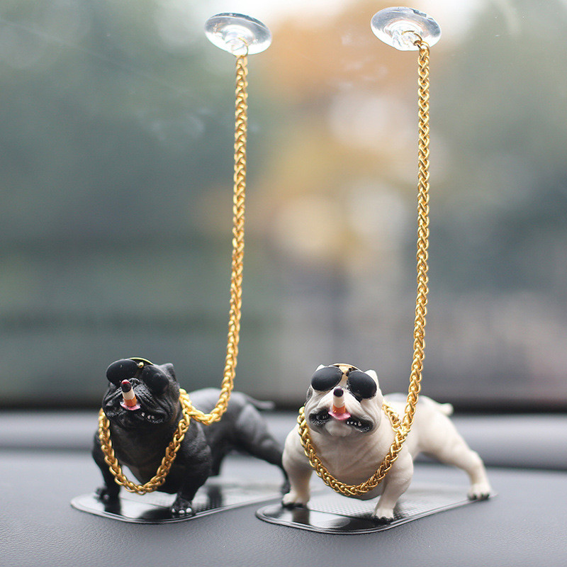 Itin šaunus automobilio papuošalas Bully Dog Automobilių prietaisų skydelio žaislai Kūrybingos asmenybės Šuns dekoras Lėlės Automobilių apdaila Interjero modeliavimo žaislas