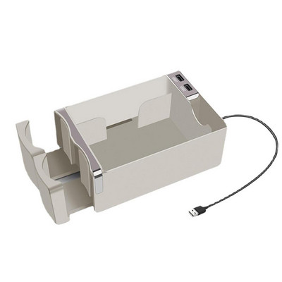 Automobilio porankio laikymo dėžutė su USB įkrovimu Auto konsolės šoninis tvarkytuvas Automobilio audinių dėžutė vandens puodelio laikiklis Automobilio interjero priedai