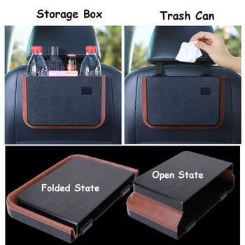 Висящо кошче за боклук на облегалката на седалката с нов сгъваем органайзер за съхранение на автомобили Водоустойчива малка масичка Удобна чанта за автоматично съхранение