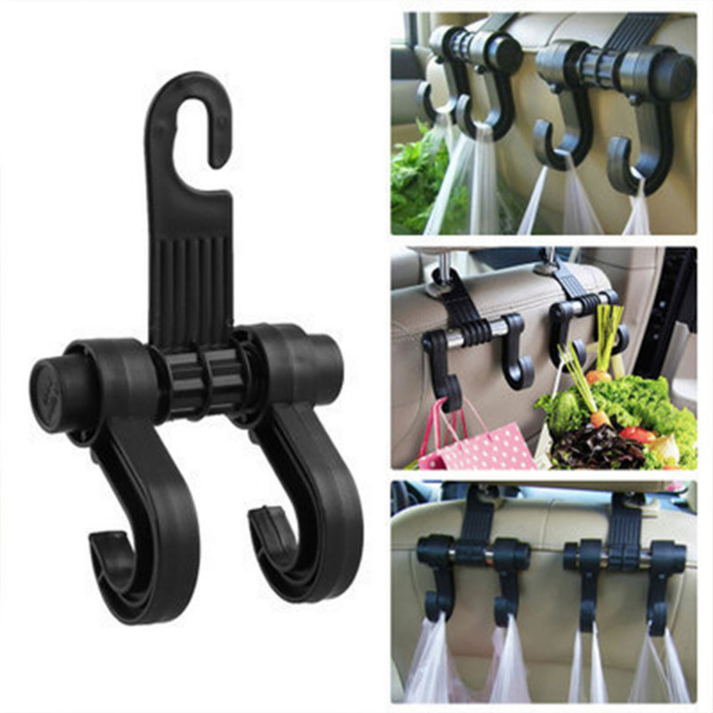Automobilio sėdynės nugaros kablys 180 laipsnių pasukamas daugiafunkcis metalinis automobilinės sėdynės galvos atramos pakabos krepšio kablio laikiklis krepšio rankinės laikikliui