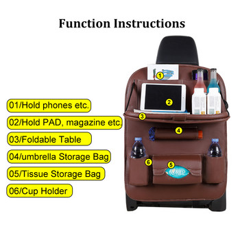 Сгъваем органайзер за облегалката на столчето за кола Табла за маса за деца Пътуване Детска чанта за съхранение Протектор Стойка за кола Органайзер за съхранение