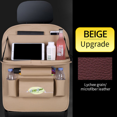 Automobilio užpakalinės sėdynės laikymo krepšys su sulankstomu stalo dėklu planšetinio kompiuterio laikikliu servetėlės automatinio nugaros sėdynės krepšio apsaugos priedai