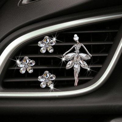 Crystal Ballet Girl Car Perfume Car Air Conditioner Air Vent Perfume Clip Αξεσουάρ αυτοκινήτου Αξεσουάρ Εσωτερικού Αυτοκινήτου Διακόσμηση Αξεσουάρ