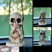 Kaukolės automobilio pakabukas Helovino siūbuojantis galinio vaizdo veidrodinis pakabukas automobilio pakabukas interjeras galinio vaizdo veidrodis žavus automobilio priedai