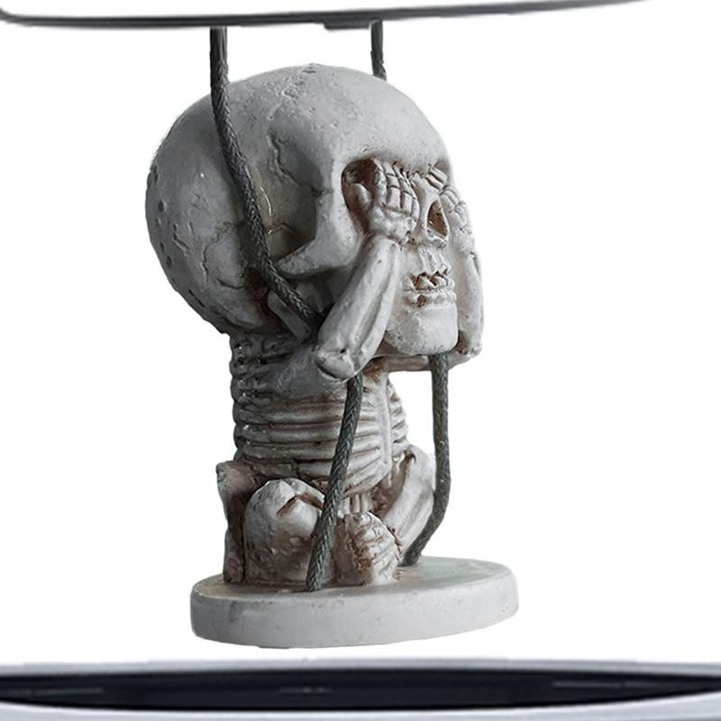 Kaukolės automobilio pakabukas Helovino siūbuojantis galinio vaizdo veidrodinis pakabukas automobilio pakabukas interjeras galinio vaizdo veidrodis žavus automobilio priedai