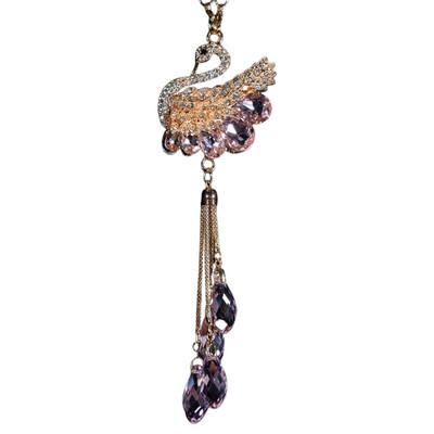 Autóbűvek Red Diamond Swan Crystal autós hátsó nézet tükör medál Bling autós kiegészítők nőknek Férfi Autók Belső Deco