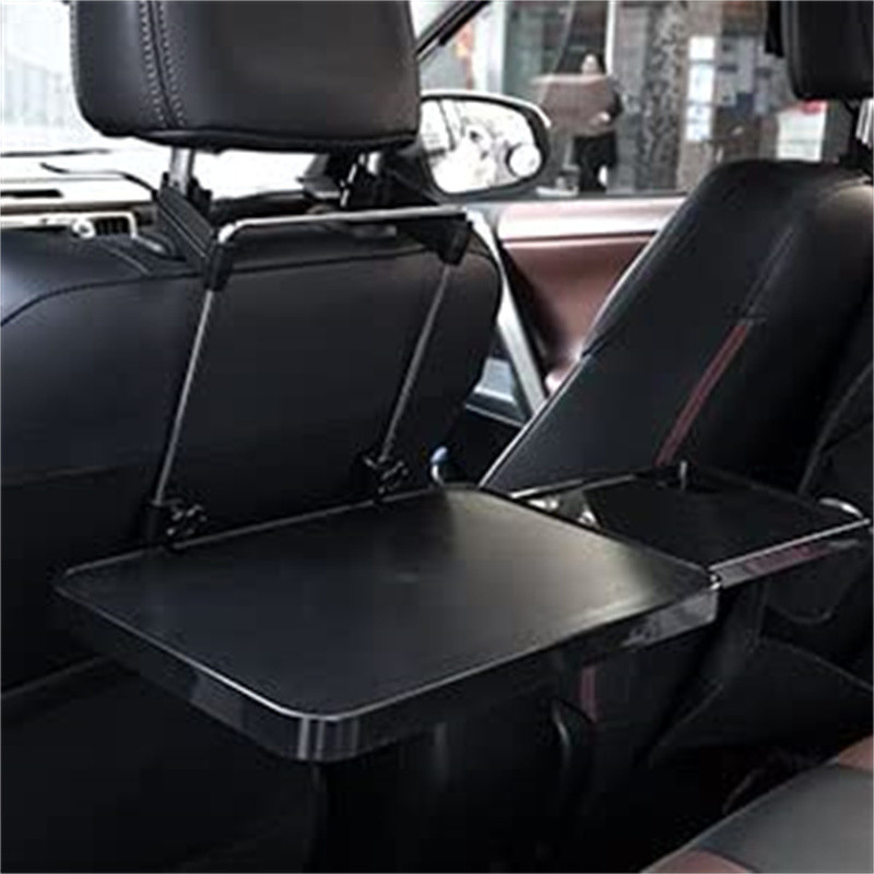 Sulankstomas automobilio sėdynės atlošo padėklas maistui valgomojo gėrimo ir nešiojamojo kompiuterio stalui Nešiojamas pakabinamas automobilio vairo stalas juodas