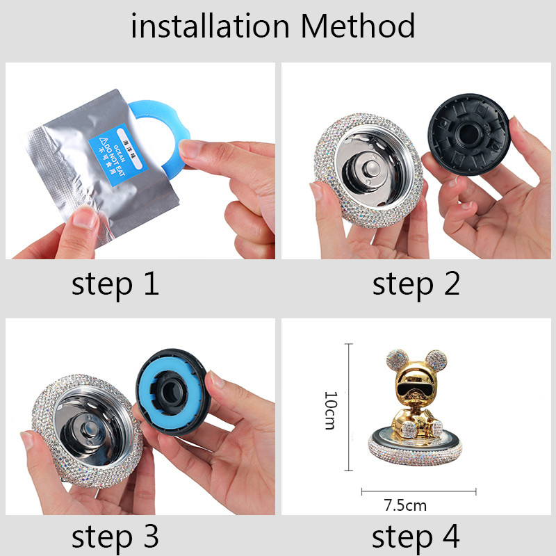 Crystal Creative animacinių filmų lėlė Mielas meškiukas Automobilio papuošalai Centrinė konsolė Vidaus apdaila Priedai Automobilių kvepalai Dovanos