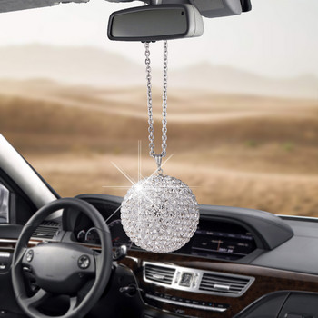 Μεγάλο μέγεθος Bling Bling Diamond Κρυστάλλινη Μπάλα Κρεμαστό Κρεμαστό Αυτοκινήτου Δημιουργική διακόσμηση αυτοκινήτου Στολίδι καθρέφτη πίσω όψης Κρεμαστά στολίδια