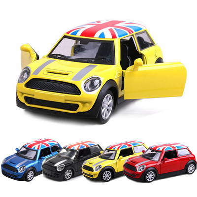 For BMW MINI COOPER S Alloy Car Model Toy Vehicles Kids Mini Model Toy Pull Back Car Toy Vehicles Miniature Scale 1: 32 Ornament