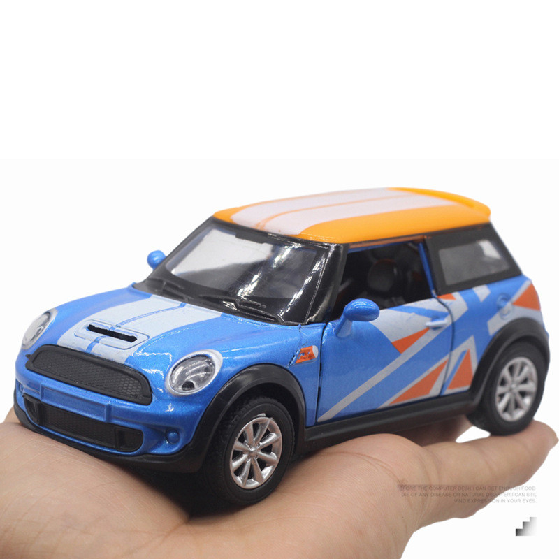 Skirta BMW MINI COOPER S lydinio automobilio modelio žaislinėms transporto priemonėms, mažiems modeliams žaislams, traukiamoms atgal automobiliui žaislinėms transporto priemonėms, miniatiūrinėms 1:32 mastelio ornamentams