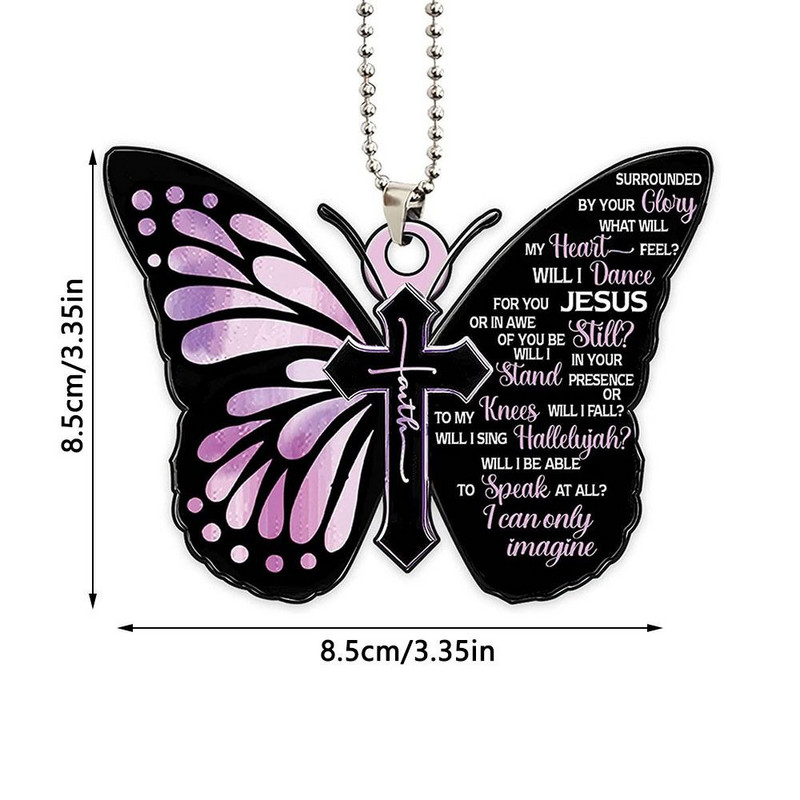 2db Butterfly Cross függő dekoráció autóhoz napraforgó pillangó autós bűbáj Hátulsó tükör Kiegészítők Autóbelső medál