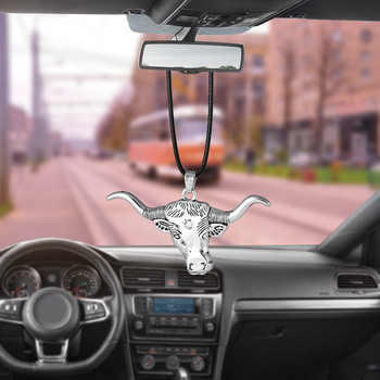 Κρεμαστό αυτοκίνητο OX Head Διακοσμητικά κεφαλιού αγελάδας Βοοειδή Εσωτερική διακόσμηση καθρέφτης οπισθοπορείας Κρεμαστό ντεκόρ Οικογενειακά δώρα Αξεσουάρ αυτοκινήτου