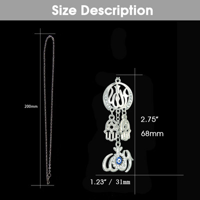 Accesorii pentru autoturisme islam musulman Allah Hamsa Mâna lui Fatima Turcia Evil Eye Car Pendant suspendat Ornamente pentru oglindă retrovizoare