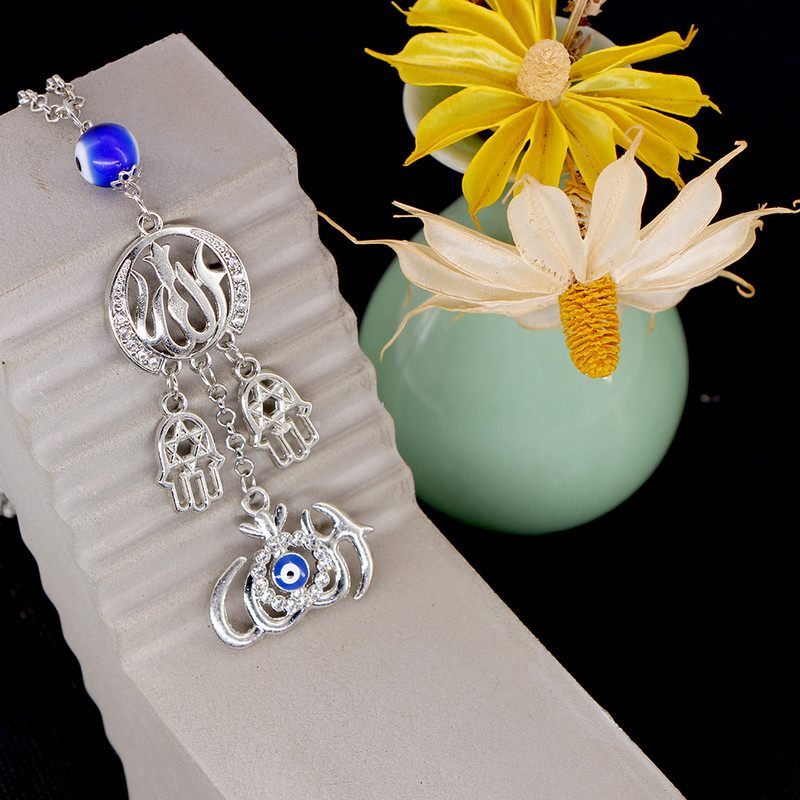 Accesorii pentru autoturisme islam musulman Allah Hamsa Mâna lui Fatima Turcia Evil Eye Car Pendant suspendat Ornamente pentru oglindă retrovizoare