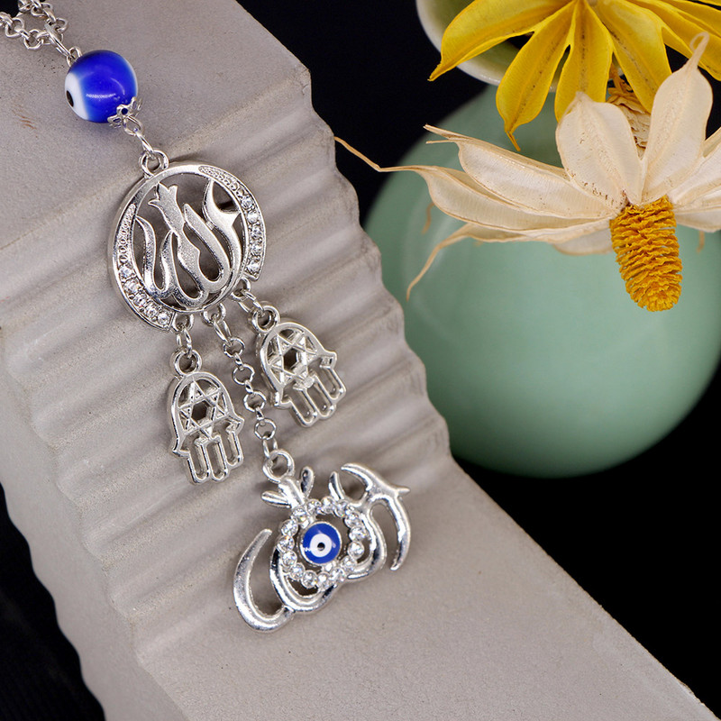 Accesorii pentru autoturisme islam musulman Allah Hamsa Mâna lui Fatima Turcia Evil Eye Car Pendant suspendat Ornamente pentru oglindă retrovizoare