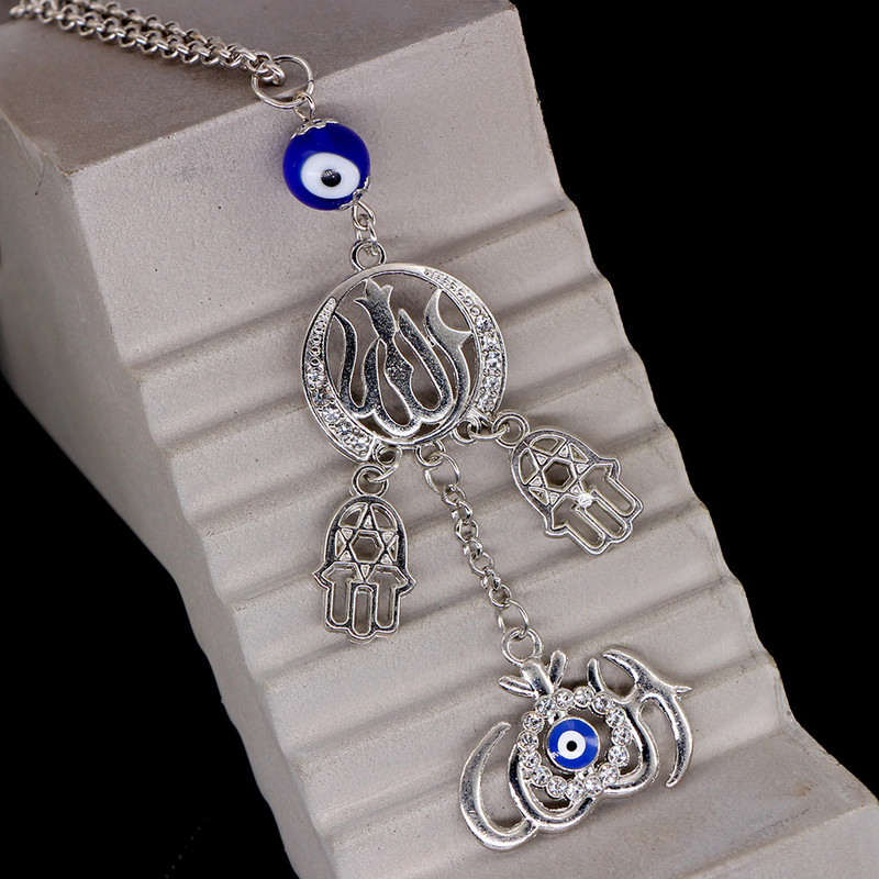 Accesorii pentru autoturisme islam musulman Allah Hamsa Mâna lui Fatima Turcia Evil Eye Car Pendant suspendat Ornamente pentru oglindă retrovizoare