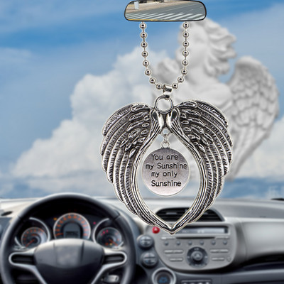 Automobilio pakabukas Angel sparnas galinio vaizdo veidrodžio apdaila Kabantis žavesys Papuošalai Automobiliai Salonas Automobiliai Priedai Šventės Dovanos