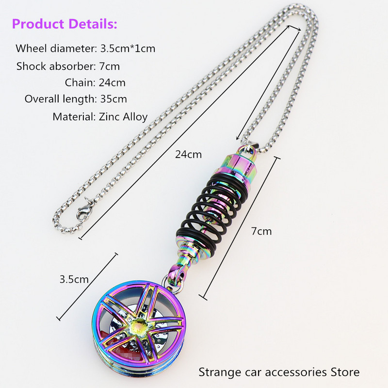 Autodekoratsiooni ripats auto ratta võtmehoidja jaoks auto tahavaatepeegli rippuv kaunistus võtmehoidja ripats auto tarvikute jaoks.
