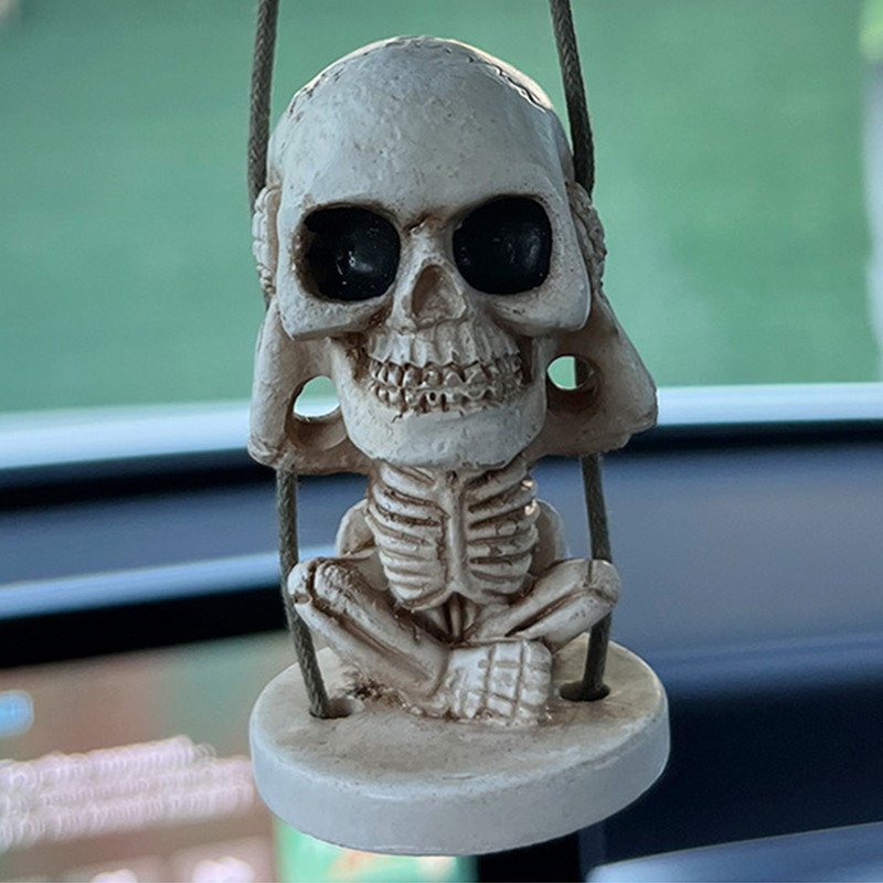 Autó Hátsó tükrök Csontváz Kézműves Horror Halloween Party Koponya Dísz Kulcstartó Bűbáj Ünnepi dekorációk