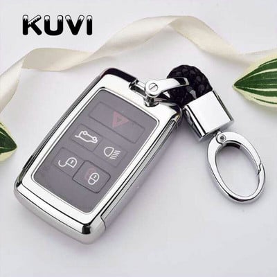 PC+TPU Car Key Case Shell Tartótáska Kulcstartó Land Rover Range Rover Discovery 5 Sport 2018 2019 Jaguar XEL E-PACE 2019-hez