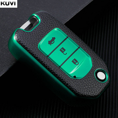 Δερμάτινο + TPU Κάλυμμα θήκης κλειδιού αυτοκινήτου για Honda CivIc HRV CRV XRV Crider Odyssey 2015-2018 Remote Key Protection