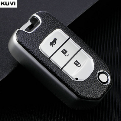 Δερμάτινο + TPU Κάλυμμα θήκης κλειδιού αυτοκινήτου για Honda CivIc HRV CRV XRV Crider Odyssey 2015-2018 Remote Key Protection