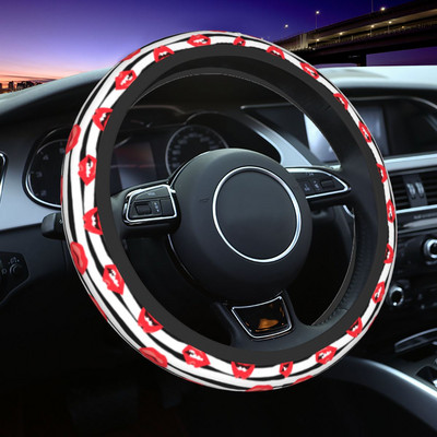 37-38 Κάλυμμα τιμονιού αυτοκινήτου Red Lips Lipstick Elastic strip Auto Decoration Elastische Car Accessories