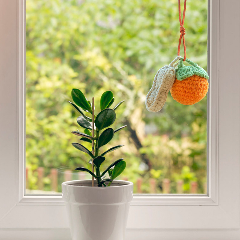 Nėrimo automobilio priedai Galinio vaizdo veidrodžio priedai Pliušinis nerimo pakabukas Rankomis austi mieli automobilių priedai