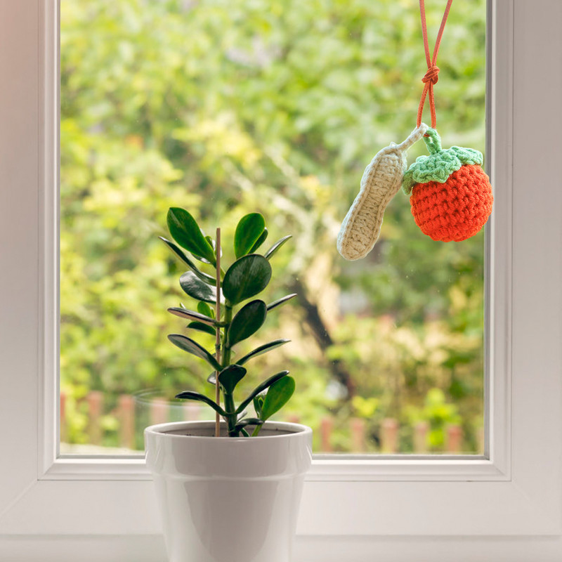 Nėrimo automobilio priedai Galinio vaizdo veidrodžio priedai Pliušinis nerimo pakabukas Rankomis austi mieli automobilių priedai