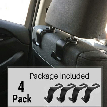 4 τμχ Προσκέφαλο αυτοκινήτου Γάντζος πλάτης καθίσματος Universal Vehicle Seat Organizer Κρεμάστρα τσάντα τσάντα τσάντα παλτό Θήκη αντικειμένων τσάντας αγορών