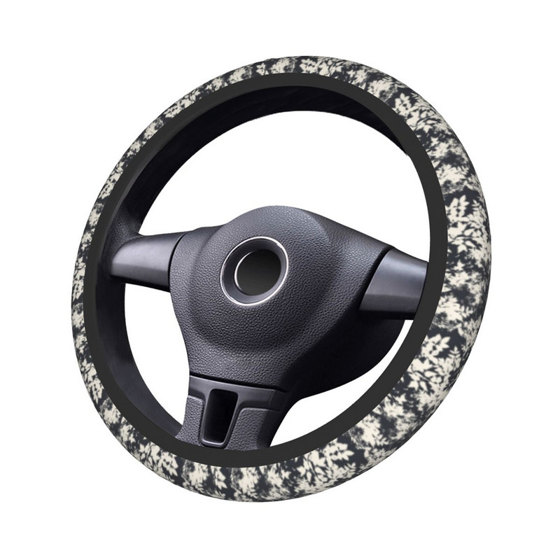 Navlake za volan od 38 cm Javorov list Jesen Crno-bijela pletenica na presvlaci za volan Dodatna oprema za automobilski volan