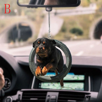 Χαριτωμένο αξεσουάρ αυτοκινήτου Anime Απρόσωπο μενταγιόν για αρσενικό σκύλο Κρεμαστό με καθρέφτη οπισθοπορείας Κρεμαστό δώρο γενεθλίων Διακοσμητικά αυτοκινήτων
