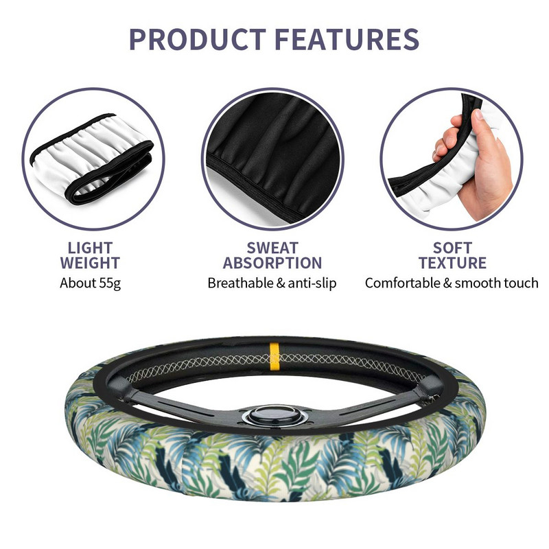 Hawaii Style Leaf Navlaka za upravljač automobila 38 cm protuklizna Elastische Auto Decoration Dodaci za automobil