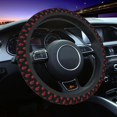 Cool Skull Car Kormánykerék burkolat 37-38 Csúszásgátló piros Elastische autóstílusú belső kiegészítők