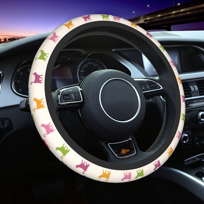 Crtani slatka mačka, životinja, navlaka za volan automobila 38 cm protuklizna zaštita za auto volan Prikladna oprema za automobil