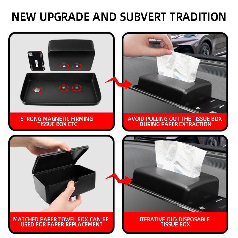 BYD Yuan Plus Atto 3 2021 2022 autós navigációs képernyőhöz, hátsó tárolódoboz Tissue napszemüveg tárolódobozhoz, kis tárgyak tárolódobozához