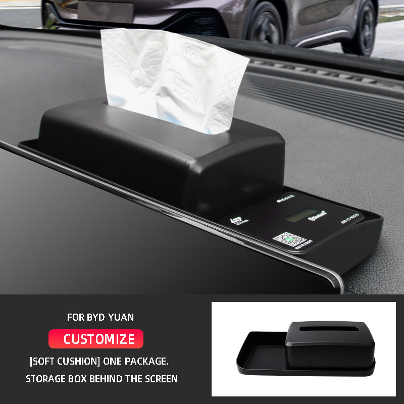 BYD Yuan Plus Atto 3 2021 2022 autós navigációs képernyőhöz, hátsó tárolódoboz Tissue napszemüveg tárolódobozhoz, kis tárgyak tárolódobozához