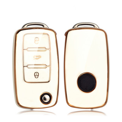 TPU automašīnas atslēgas korpusa vāciņa turētāja apvalks priekš VW Volkswagen Polo Golf Passat Beetle Caddy Tiguan Skoda Octavia Kodiaq Seat Leon Altea