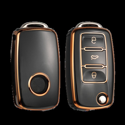 TPU automašīnas atslēgas korpusa vāciņa turētāja apvalks priekš VW Volkswagen Polo Golf Passat Beetle Caddy Tiguan Skoda Octavia Kodiaq Seat Leon Altea