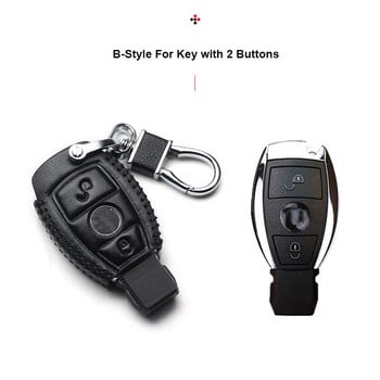 Калъф за ключове от естествена кожа Калъф за ключодържател за Mercedes Benz CLS CLA GL R SLK AMG ABCS Class Дистанционен държач Аксесоари