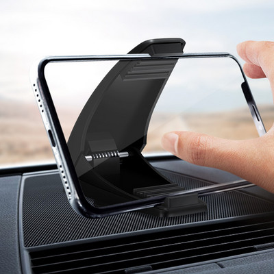 Стойка за телефон на арматурното табло на колата Скоба за таблото с ротация на 360 Неплъзгаща се проста GPS стойка за Samsung Xiaomi IPhone
