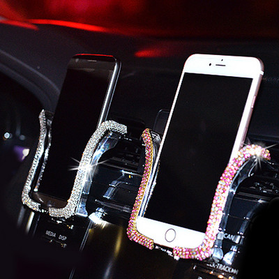 Univerzális autós telefontartó Bing Crystal Rhinestone autós szellőzőnyílással rögzíthető mobiltelefon-tartó iPhone-hoz Samsung autós tartó