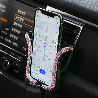 Univerzális autós telefontartó Bing Crystal Rhinestone autós szellőzőnyílással rögzíthető mobiltelefon-tartó iPhone-hoz Samsung autós tartó